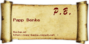 Papp Benke névjegykártya