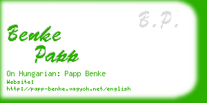 benke papp business card